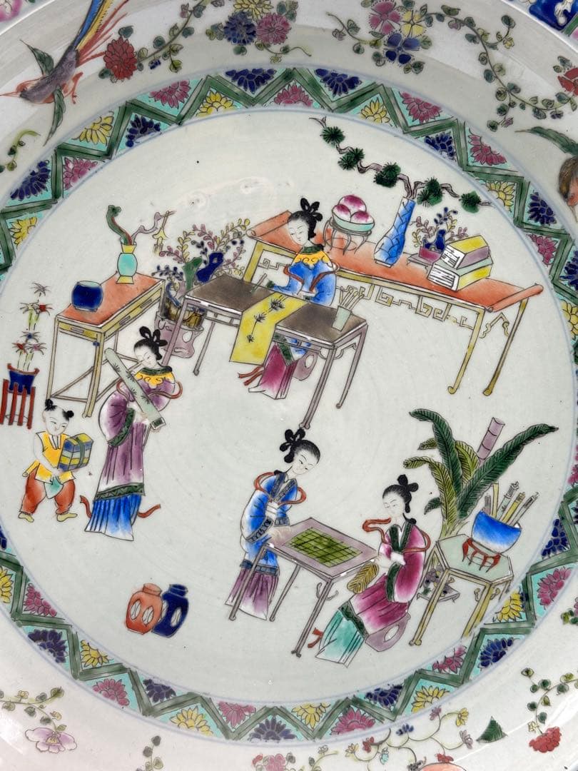 粉彩大皿 康熙辛亥中和堂製 大皿 時代物 骨董品 中國古美術