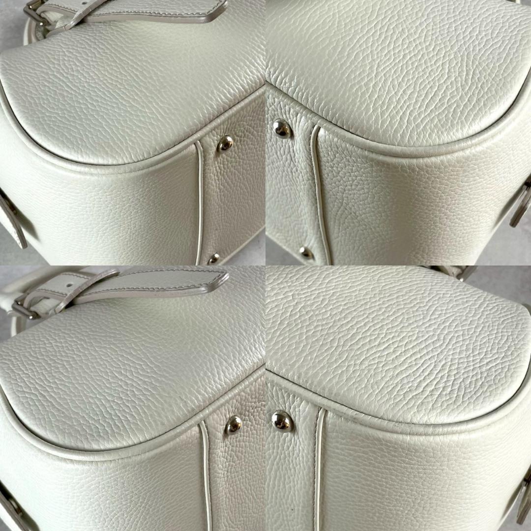 極美品✨ BURBERRY バーバリー ノバチェック レザー ハンドバッグ 白