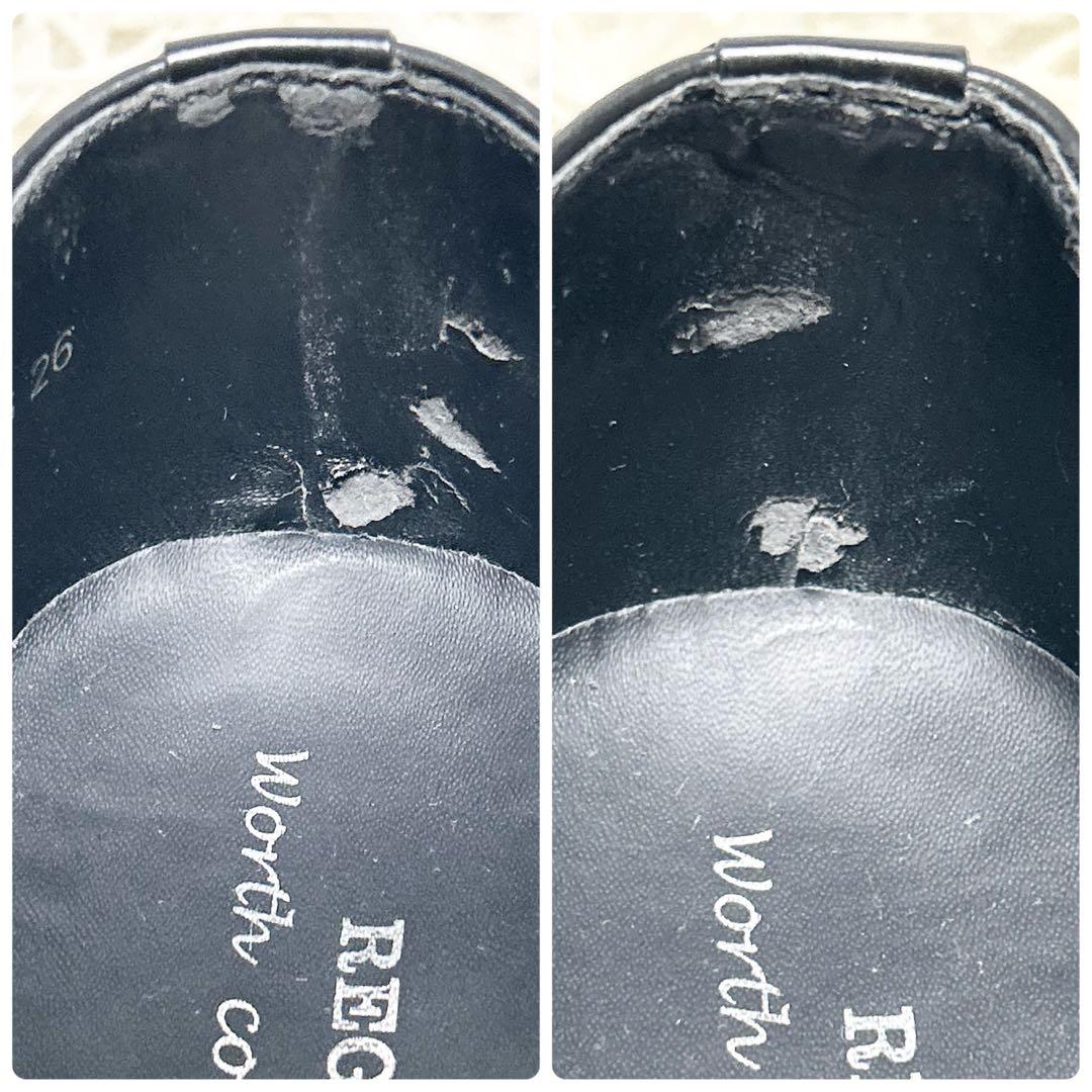 ✨美品✨REGALリーガル ダブルモンク ガラスレザー V165ブラック 26㎝