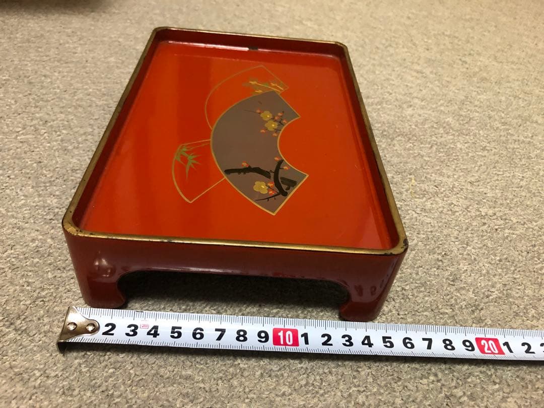 ミニお膳　アンティーク 10膳セット　木製収納箱付き　骨董品