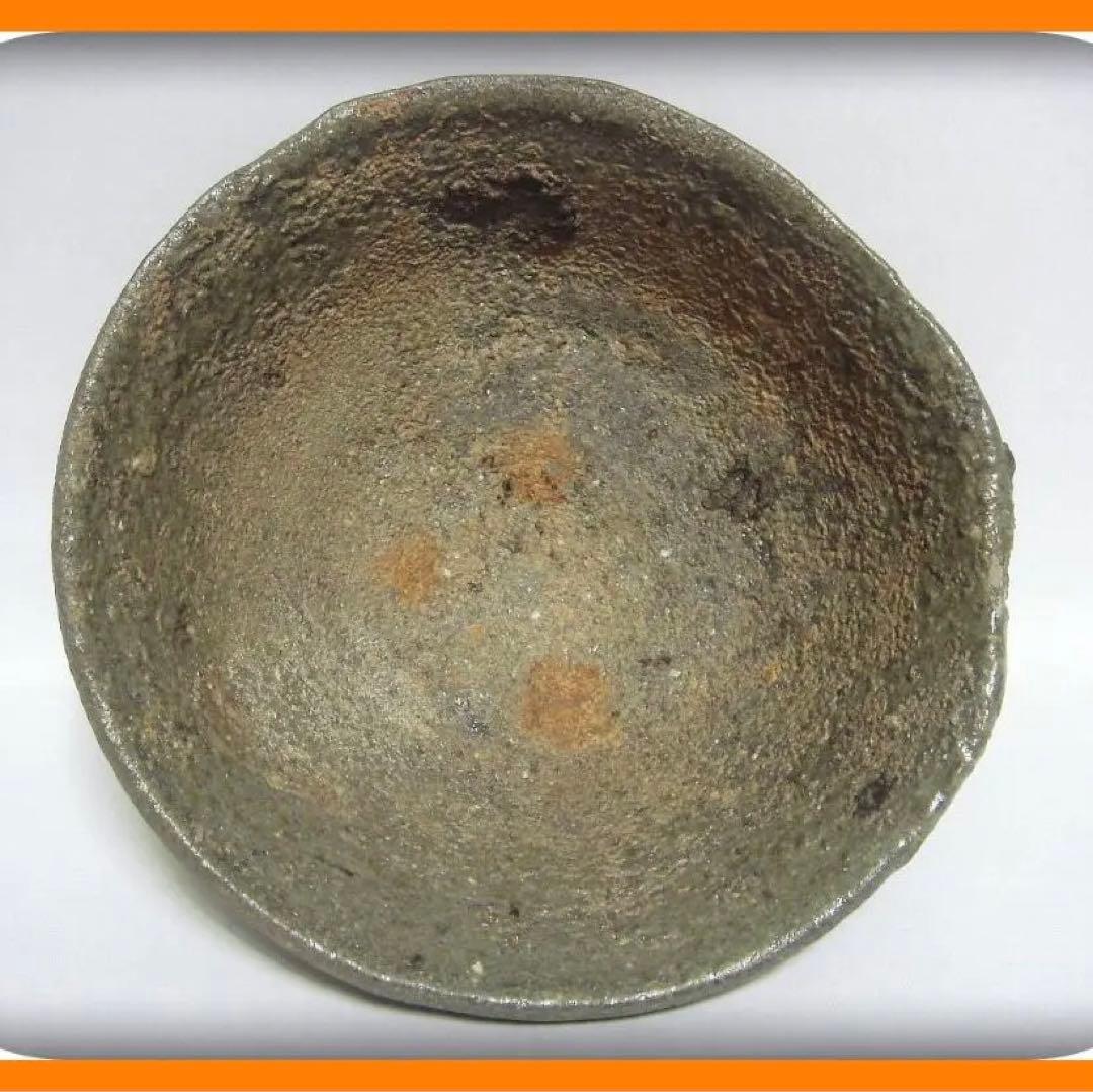 428『灰釉茶碗 共箱』良二 /骨董品 古美術 古玩 アンティーク