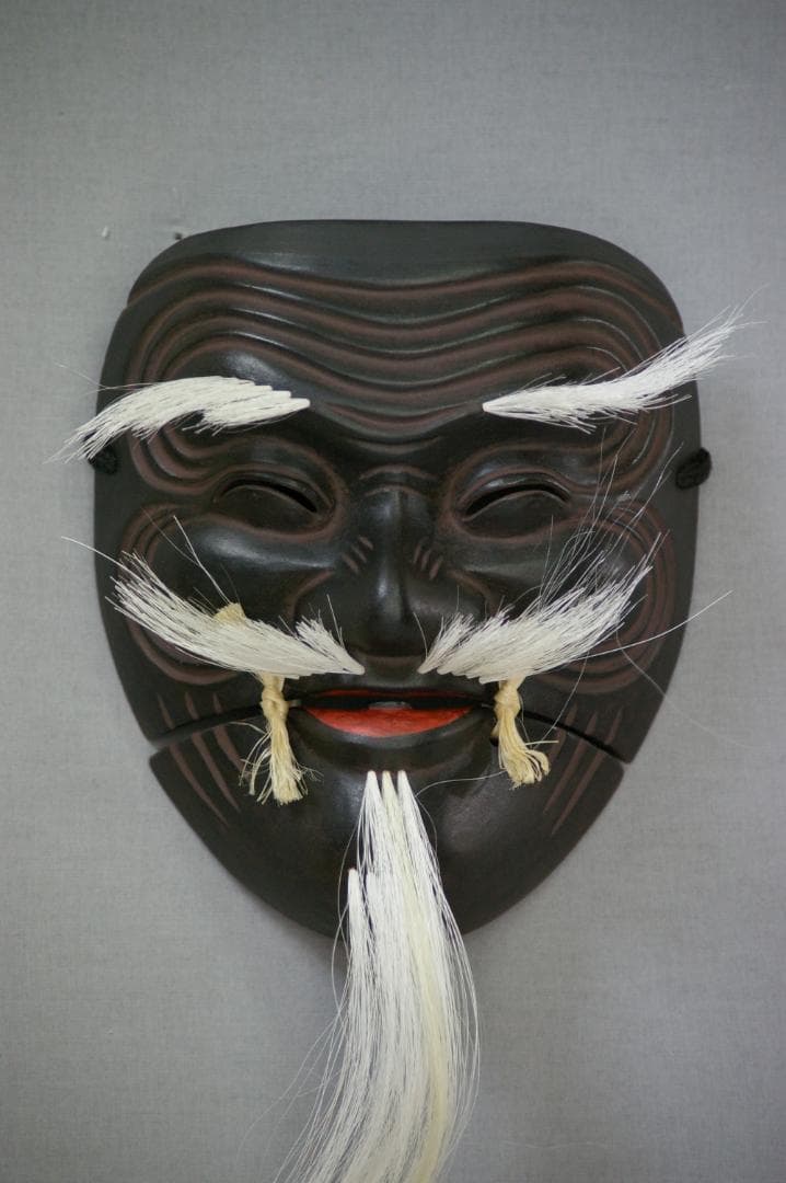 能面「黒式尉」 ※翁系 2024 翁の面「白色尉」「黒色尉」の