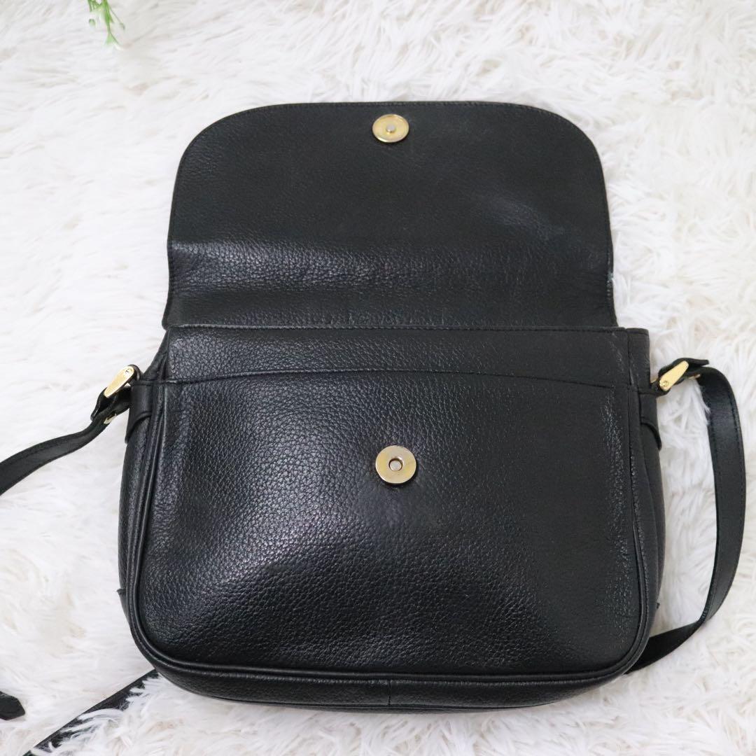 BURBERRY バーバリーズ ショルダーバッグ シボ革レザー ノバチェック黒