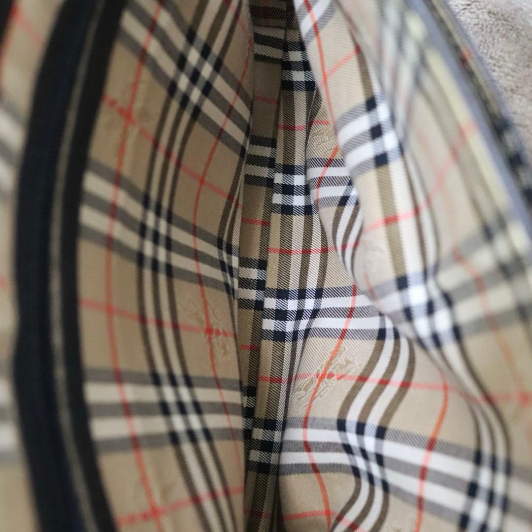 BURBERRY バーバリーズ ショルダーバッグ シボ革レザー ノバチェック黒