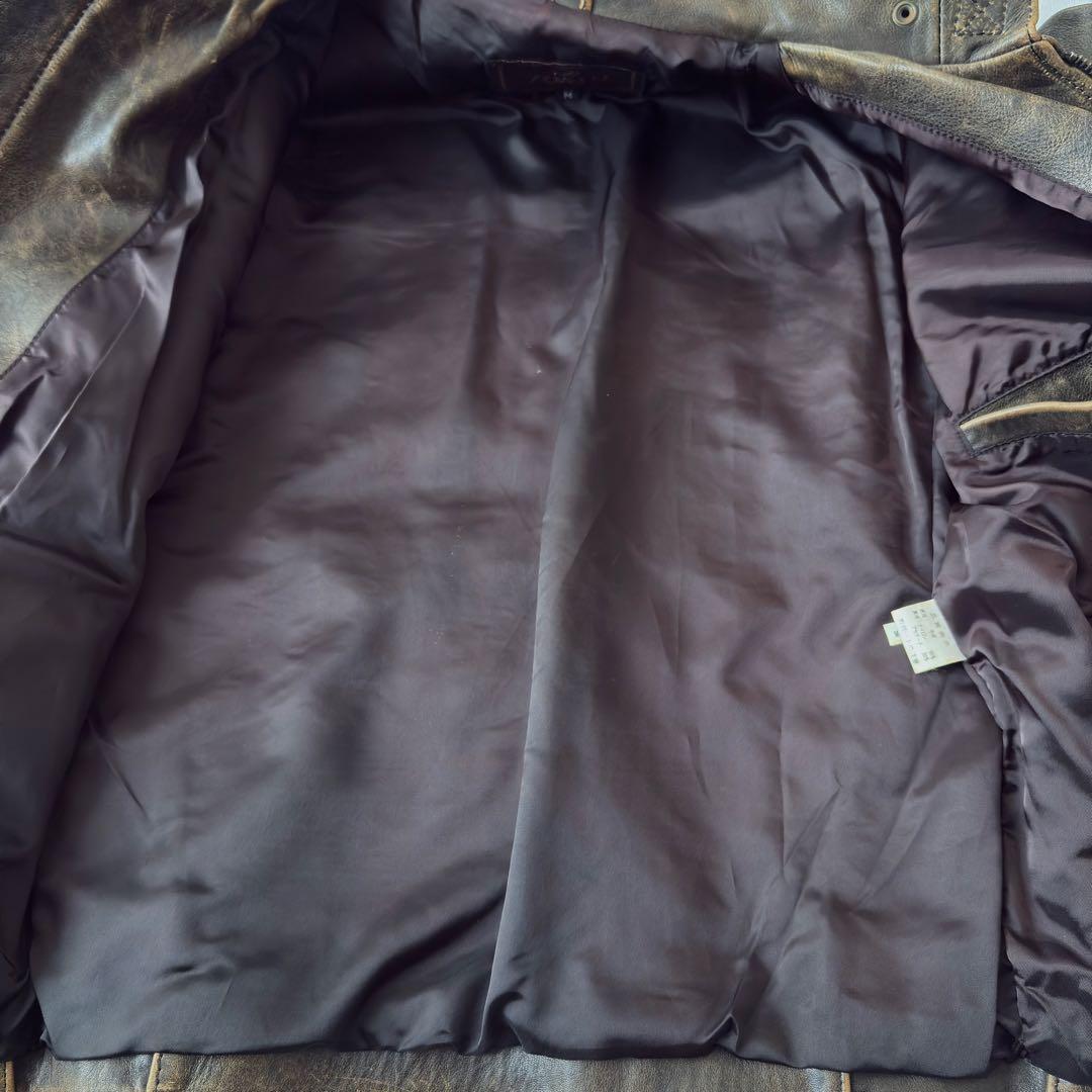 舶来堂 シングルライダース ジャケット 革ジャン ブラウン バイク