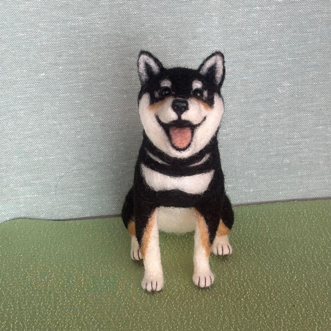 柴犬 黒柴 羊毛フェルト ハンドメイド No.104