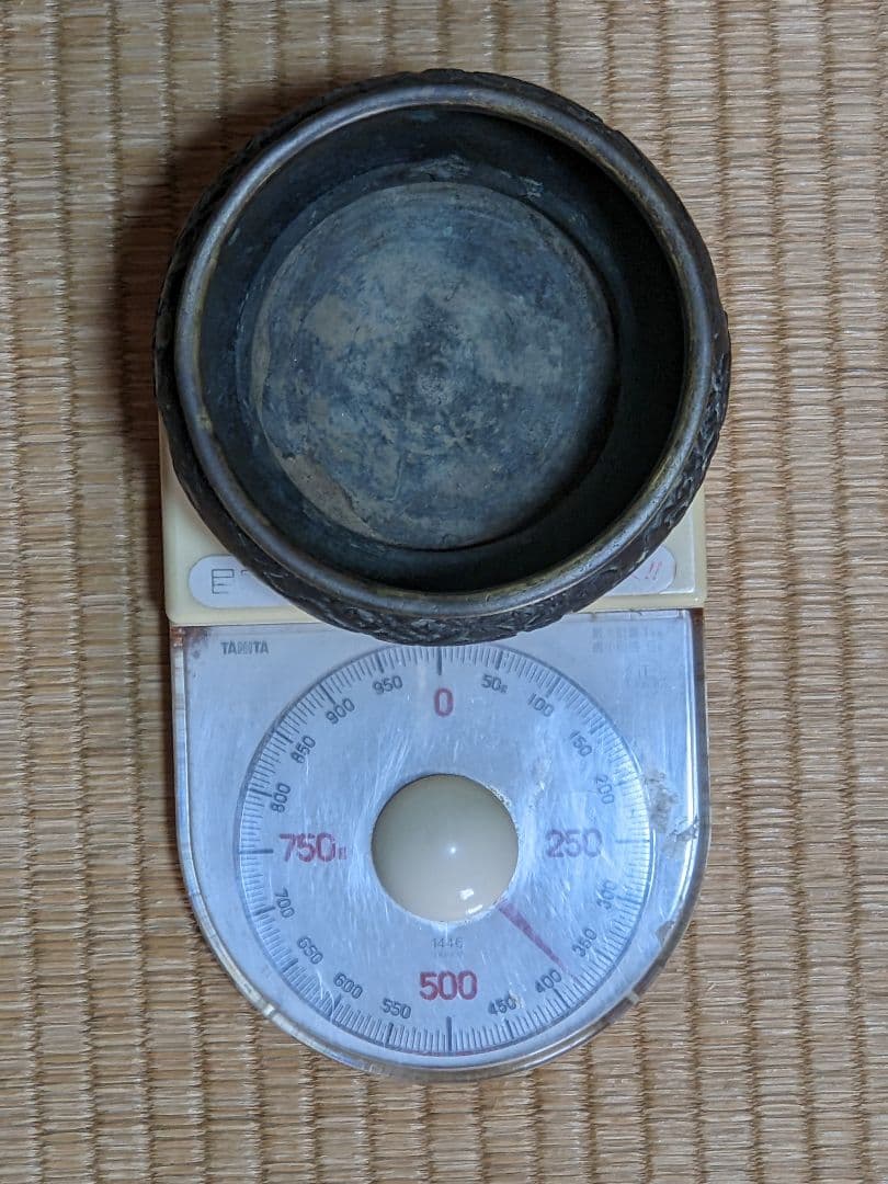 ♢分銅 花卉図紋香炉 唐金 江戸 幕末 文化文政コレクション骨董品