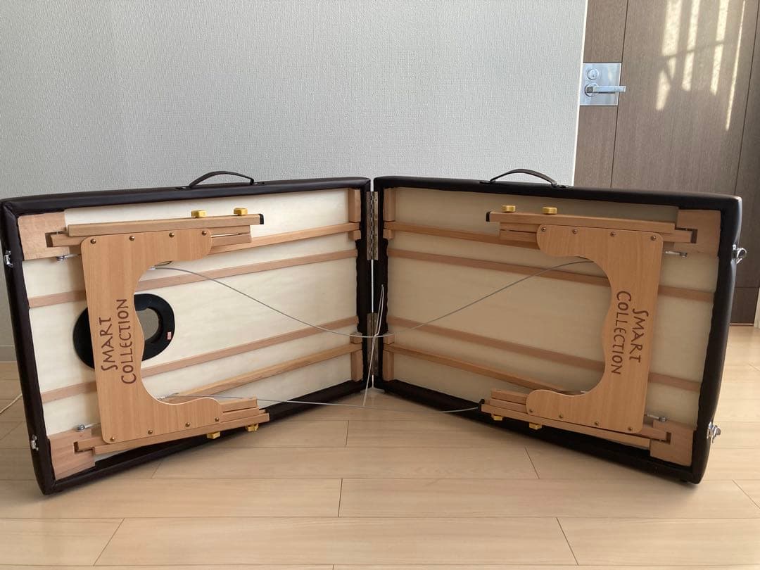 軽量 折りたたみ マッサージベッド ブラウン キャリーバッグ付 簡単