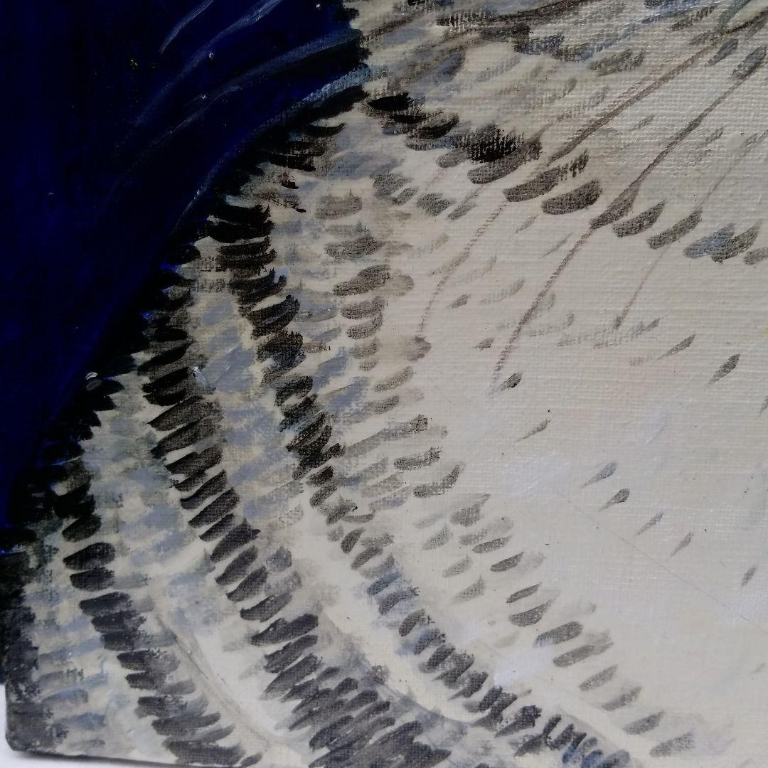 油絵 専用 花冠の猫 サバトラ白ちゃん