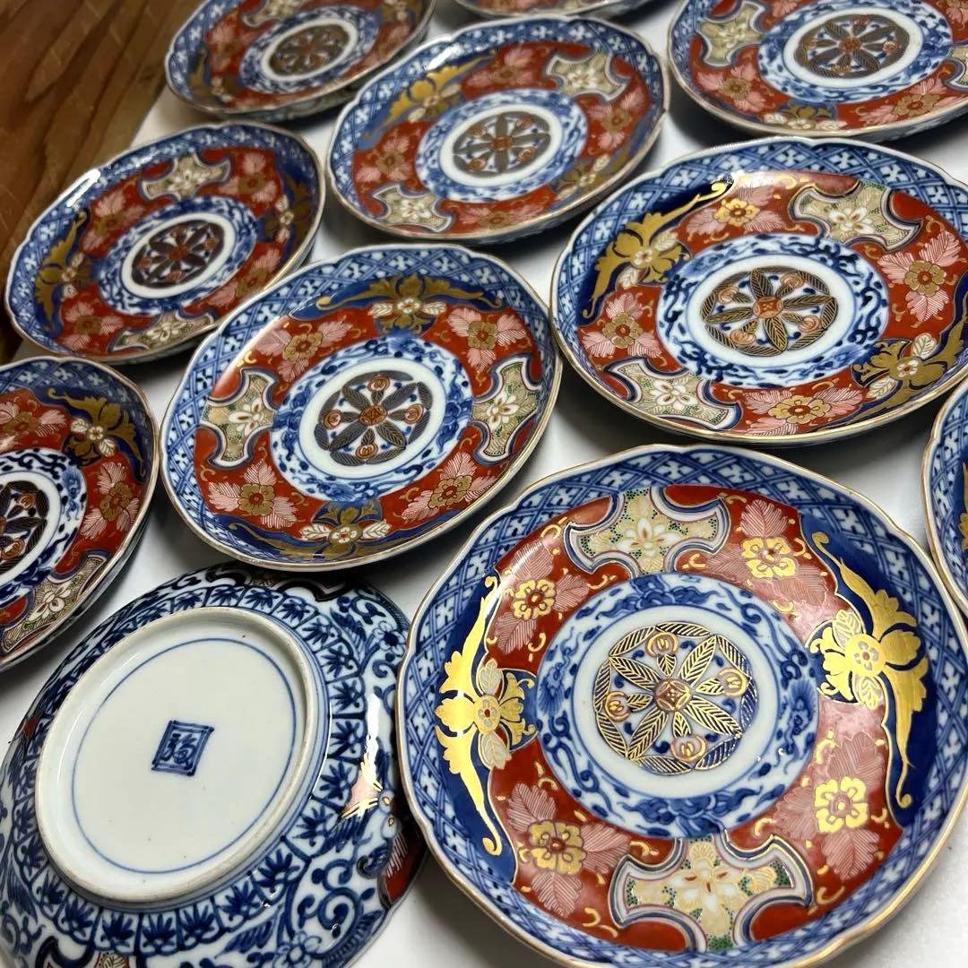 明治初期 極上手 大聖寺伊万里中皿14枚 木箱付 東Y8-0205☆2F - メルカリ