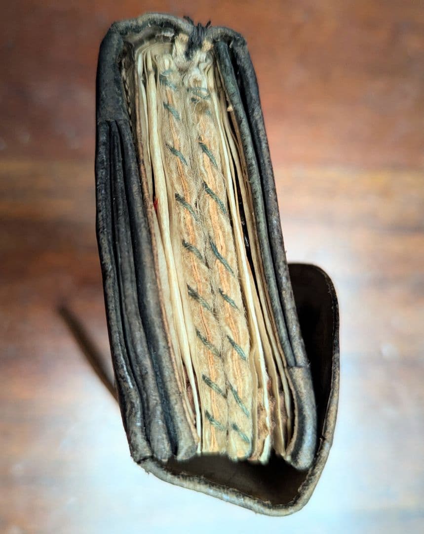 イギリスアンティーク 18世紀 毛針ノート 革装フライ手帳 英国