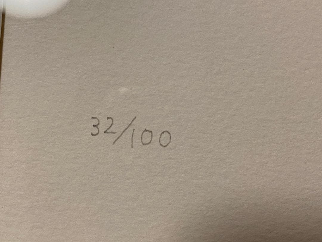 真作」天野喜孝「朱夏花－あかいはな－」額装 版画 32/100 直筆サイン入り