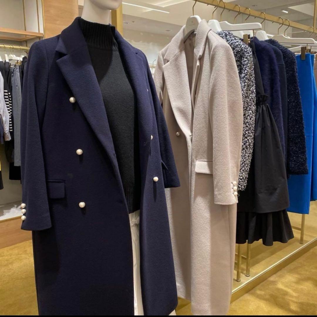 UNITED ARROWS パールモチーフボタンテーラードコート 36 紺