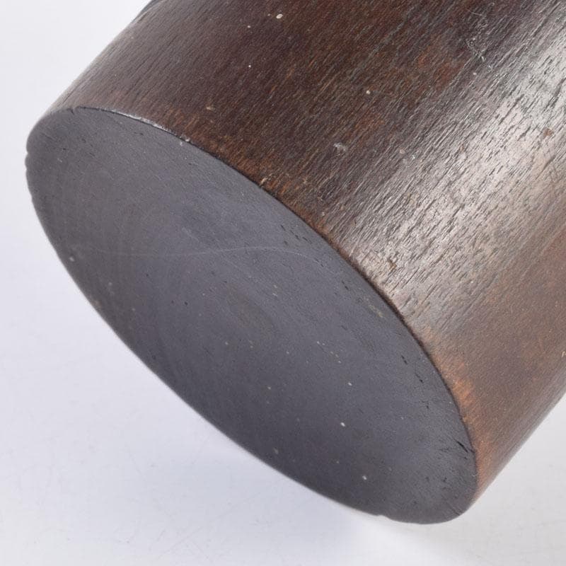 煎茶道具 木彫 椿図 茶筒 V 8508