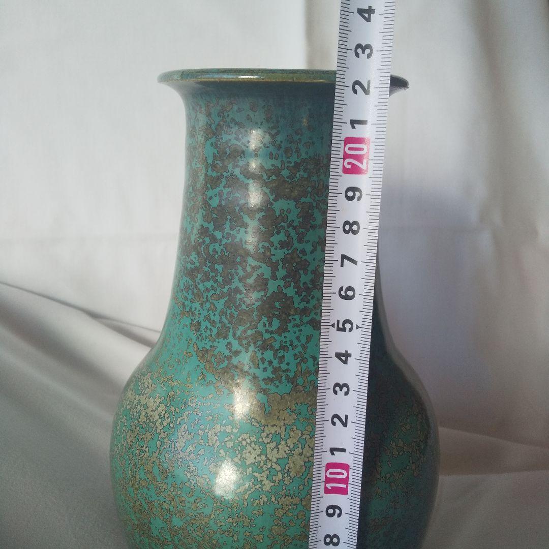 青緑色 陶器 花瓶 - メルカリ