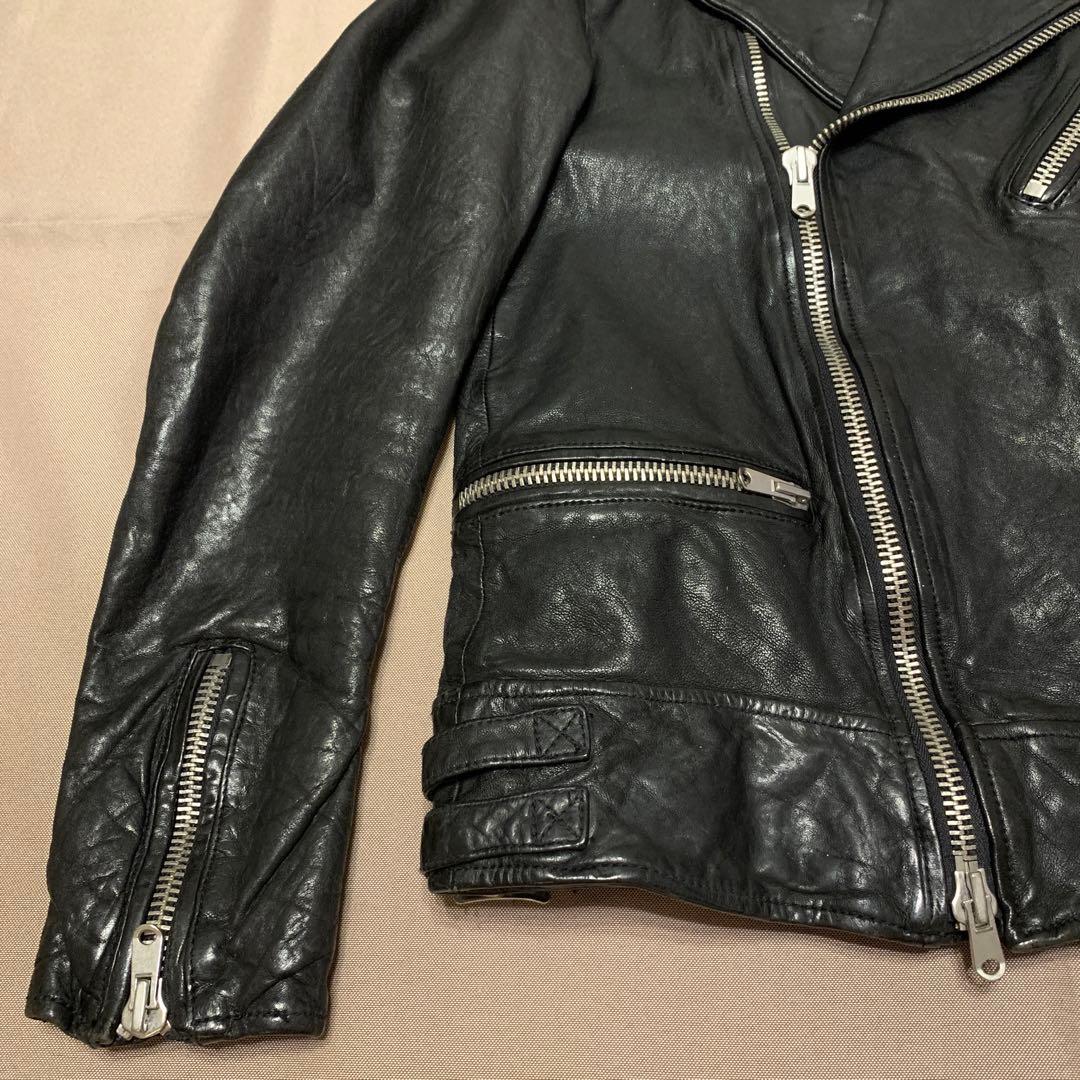 フーガ ラムレザージャケット FUGA 革ジャン ダブルライダース 本革 羊