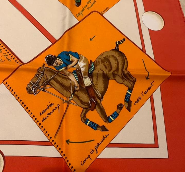 エルメス風絵オレンジ騎手馬と騎手のグラフィックアート3点セット