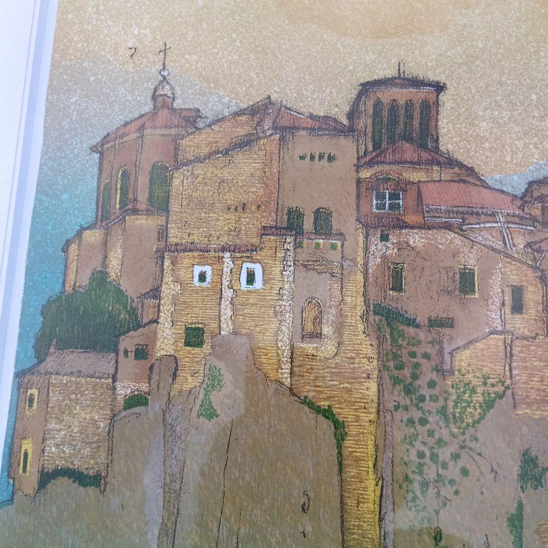 3522)小川一衛 リトグラフ クレーンの見えるカテドラル