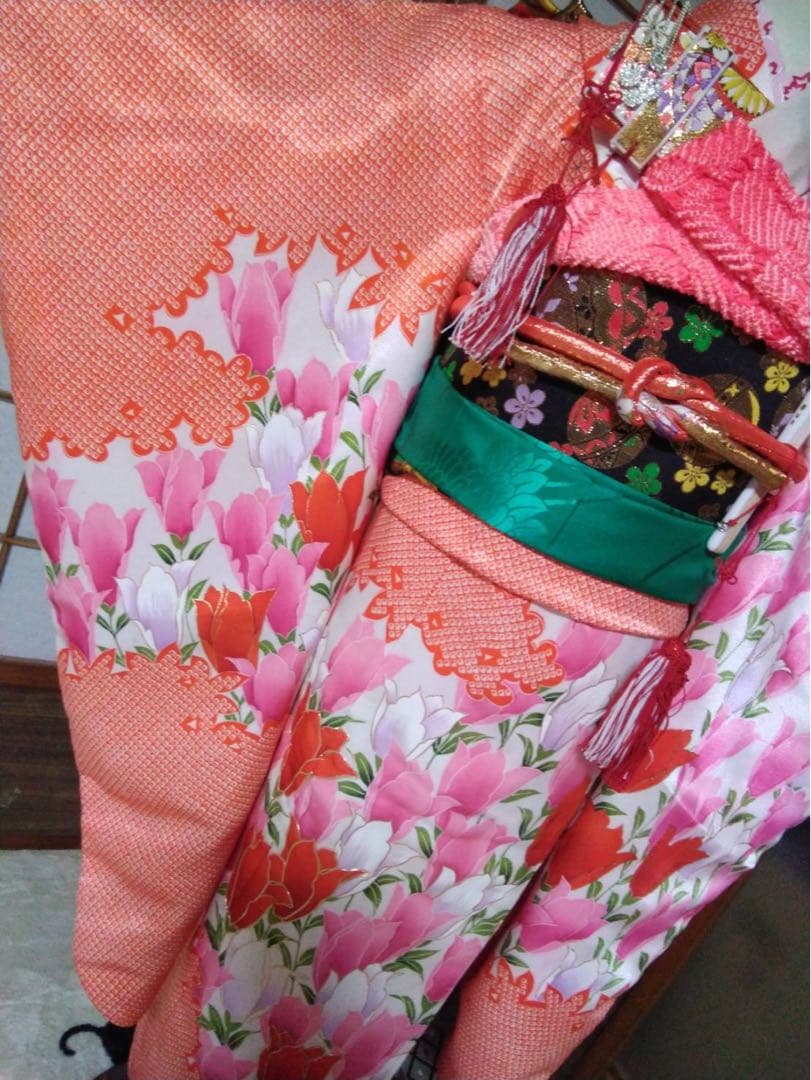 7歳向け・化繊・お着物のセット