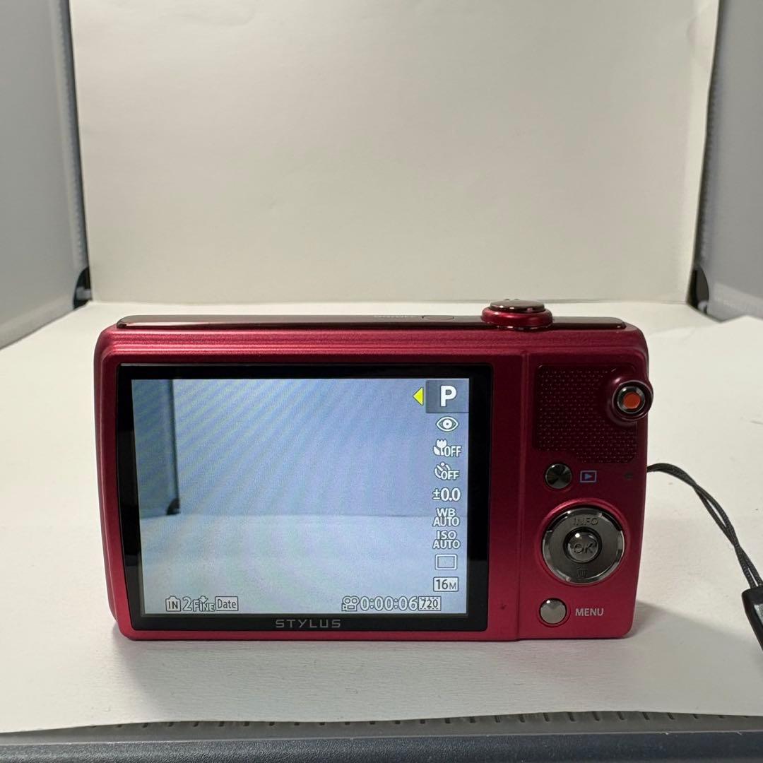 美品】OLYMPUS VR-37 オリンパス レッド 赤 デジタルカメラ