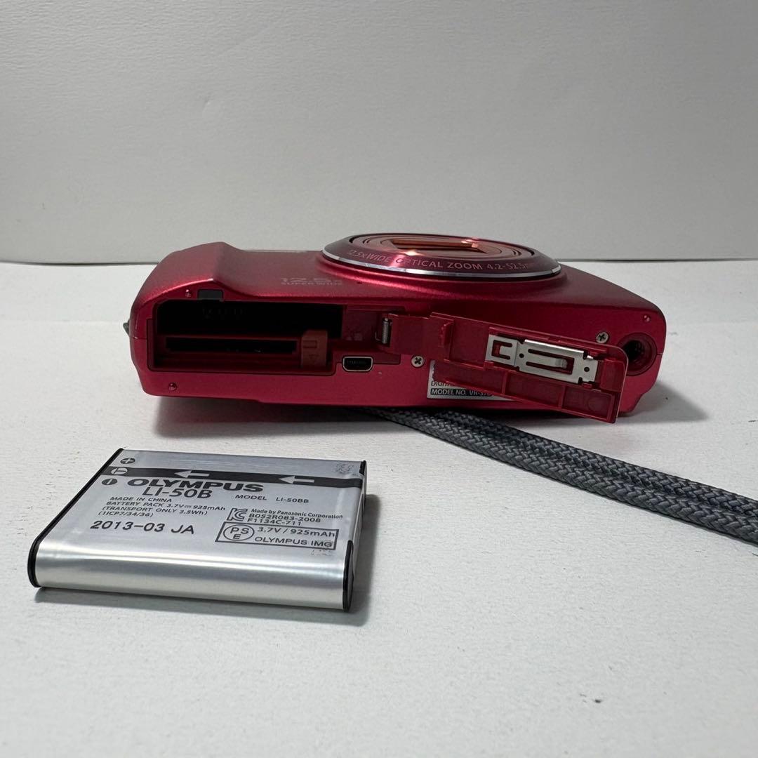 美品】OLYMPUS VR-37 オリンパス レッド 赤 デジタルカメラ