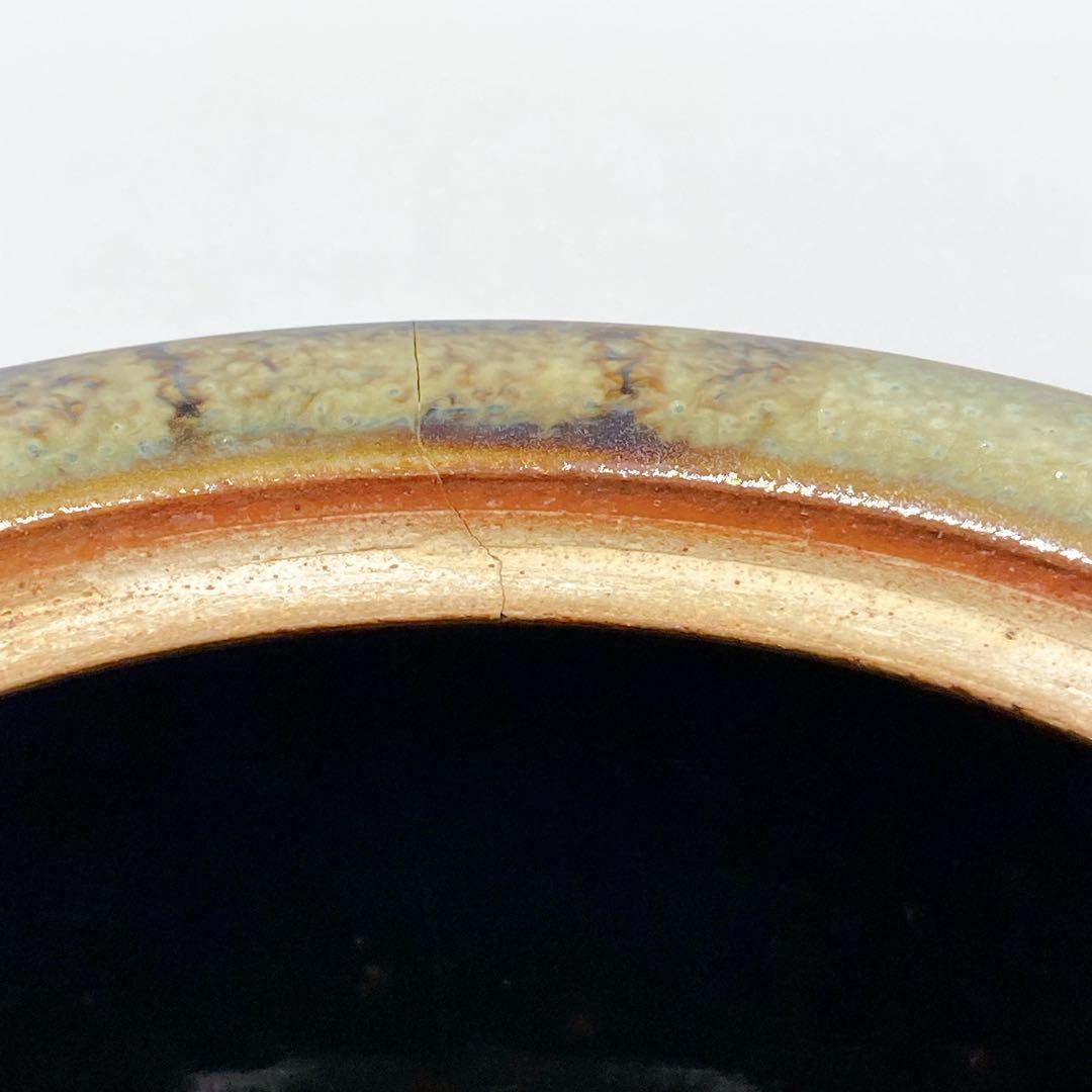 膳所焼 水指 耳付ヘラ目 水指 陽炎園造 茶道具 お茶