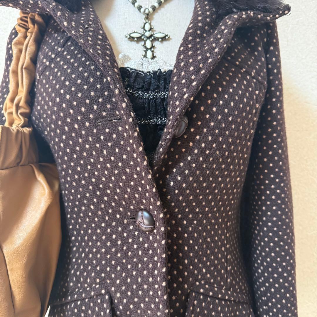 ཻ̊✩ギャル 姫ギャル 平成ギャル コート 森ガール 水玉 ドット コート