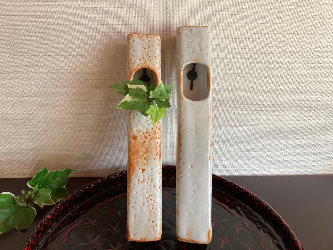 美濃焼 志野焼 花入 掛け花入 一輪挿し 花器 花瓶 2個 茶道 茶道具