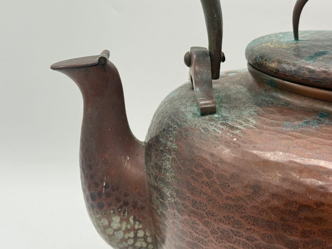 時代 銅製 塗金鎚起 銅水注 約2.5kg 茶道具 在銘 送料