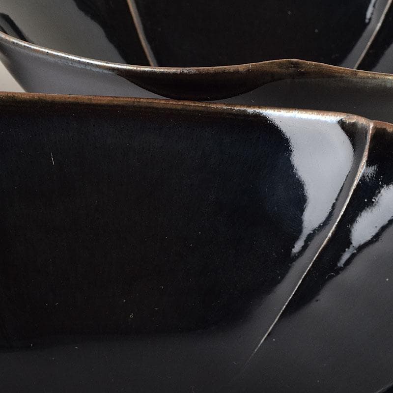 和食器 常滑焼 轍窯 久田重義作 天目組鉢 五客 共布共箱 V R9221