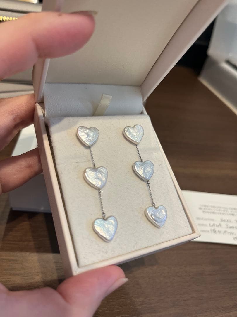 TIMLESS bijou ハート型 淡水パール ピアス