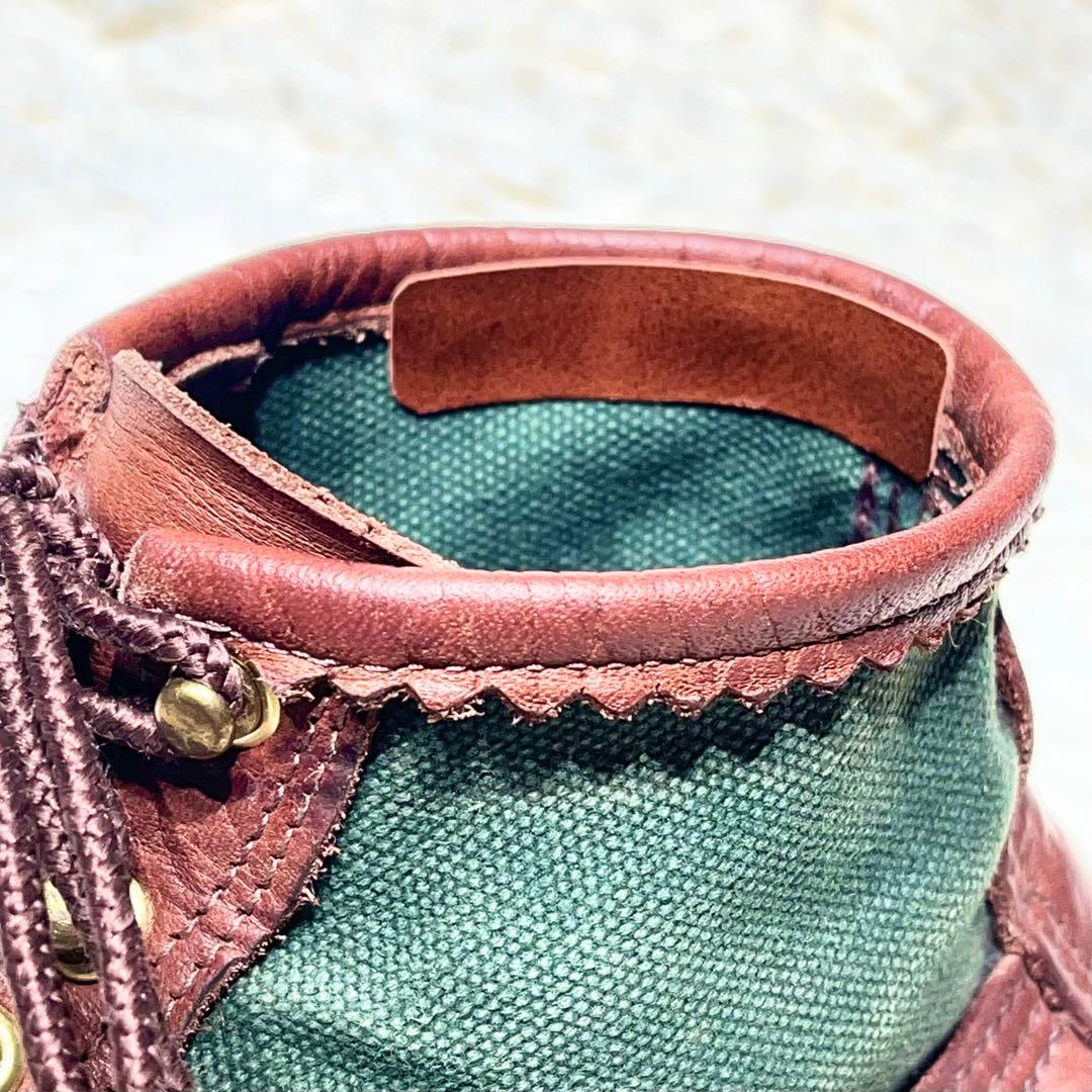 超希少！☆ラッセルモカシン　ショート サファリ 25㎝　本革　ブラウン×グリーン