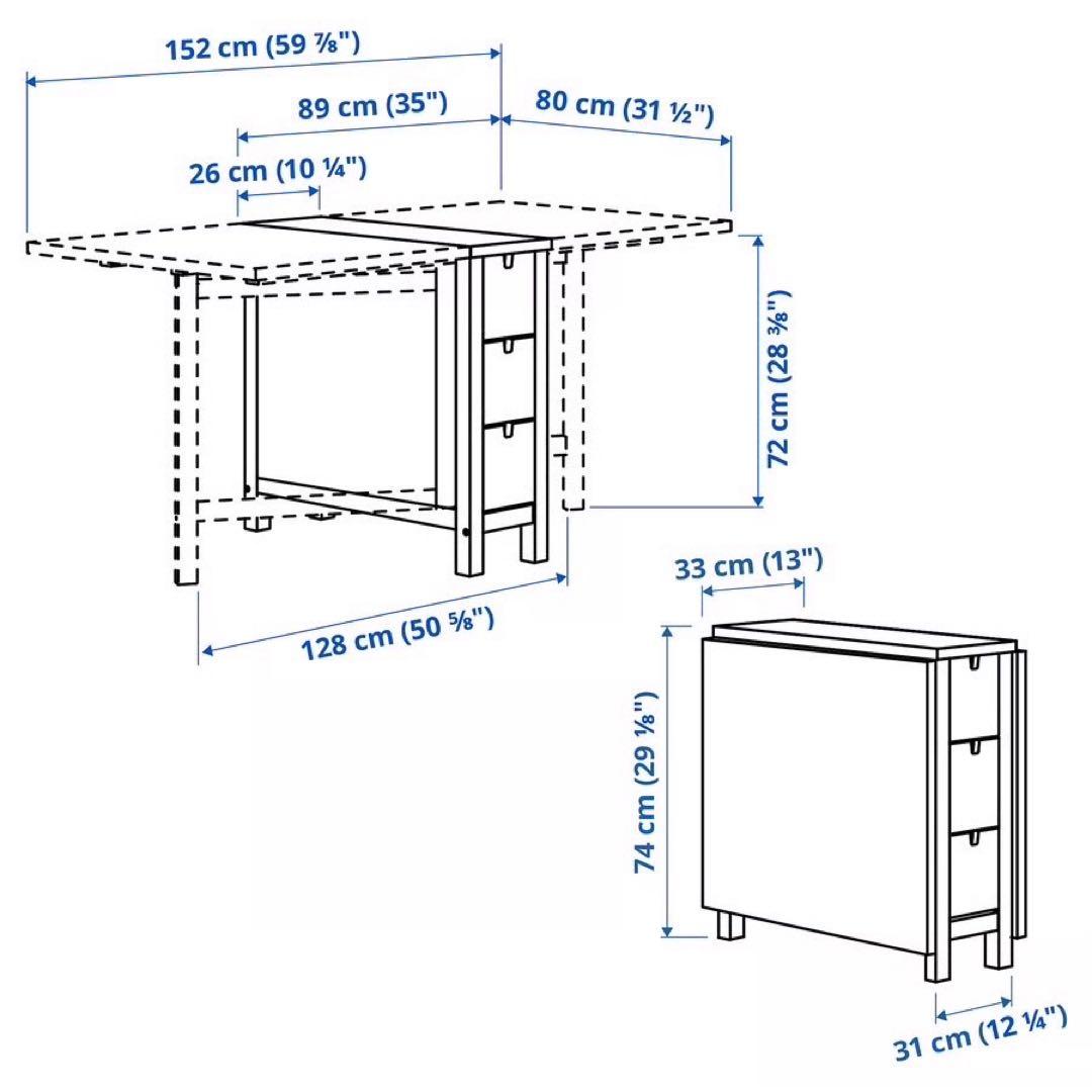 IKEA 伸縮テーブル ノールデンゲートレッグ チェア2脚セット d4752
