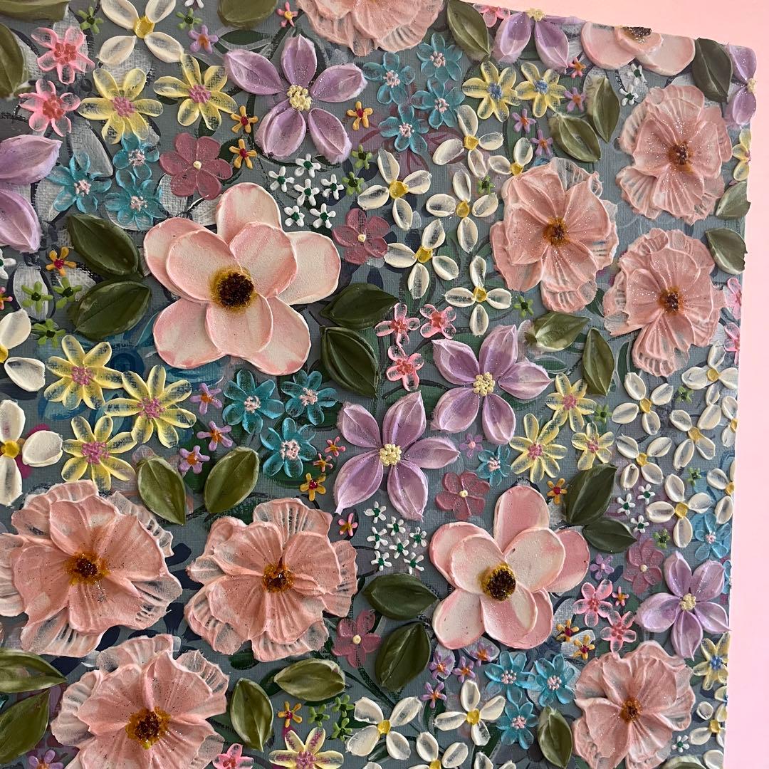 テクスチャーアート ボタニカル 絵画 壁掛けアートアートパネル 花