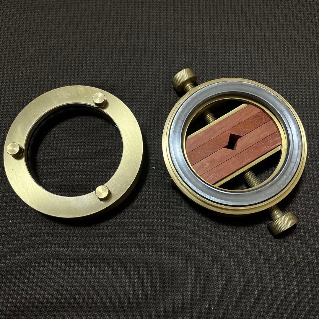 篆刻用 本格印床 黄銅製 360度自由に回せる 一体型