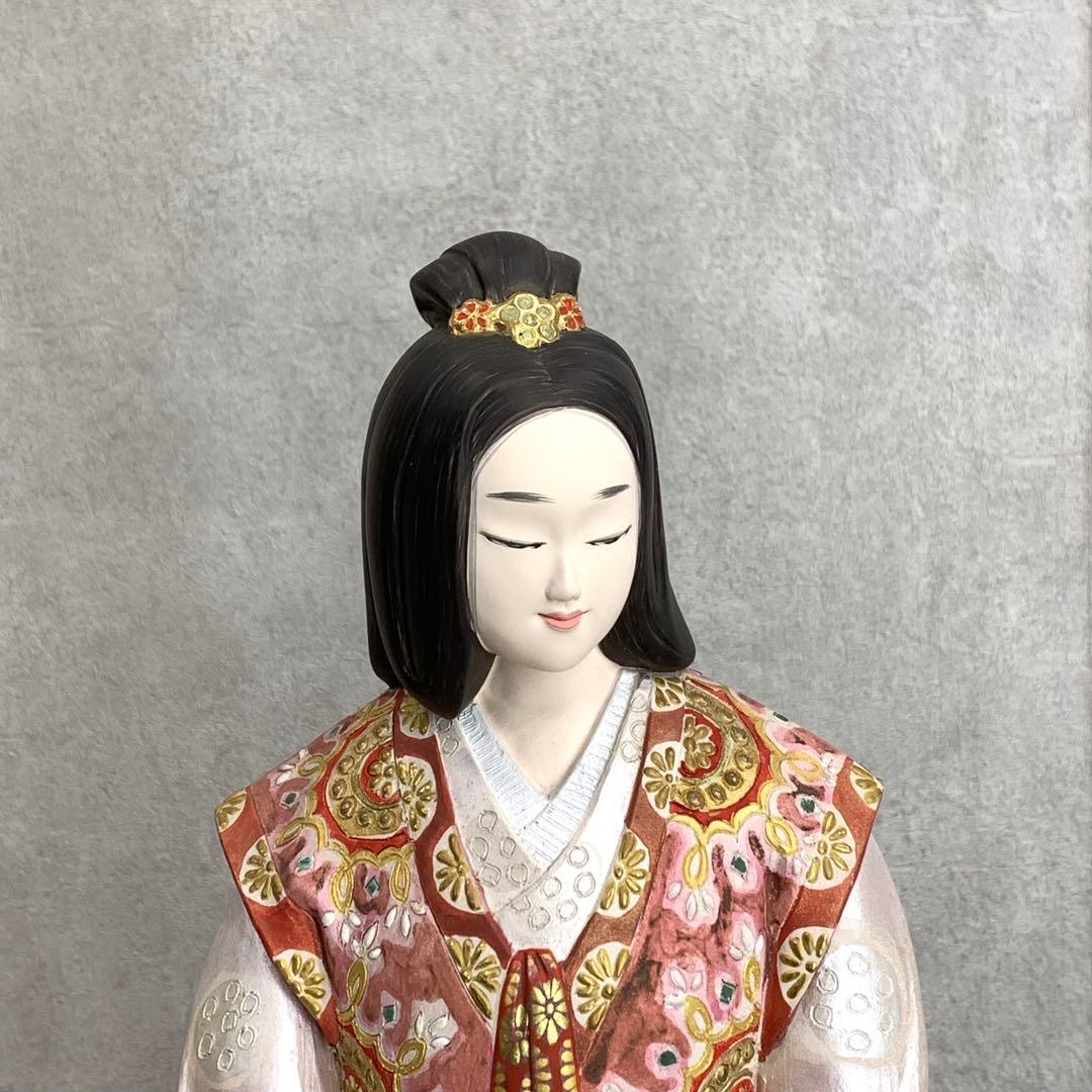 小副川祐二 余韻 箱付き 全長 約 43 cm 博多人形 楽器 人形 オブジェ