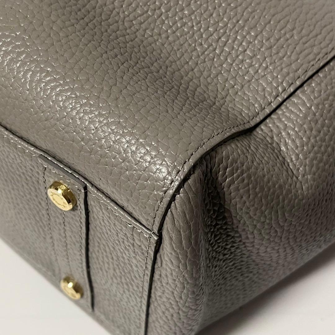 ✨未使用保管品✨　ADMJ 　ハンドバッグ　レザー　グレー　エンブレム