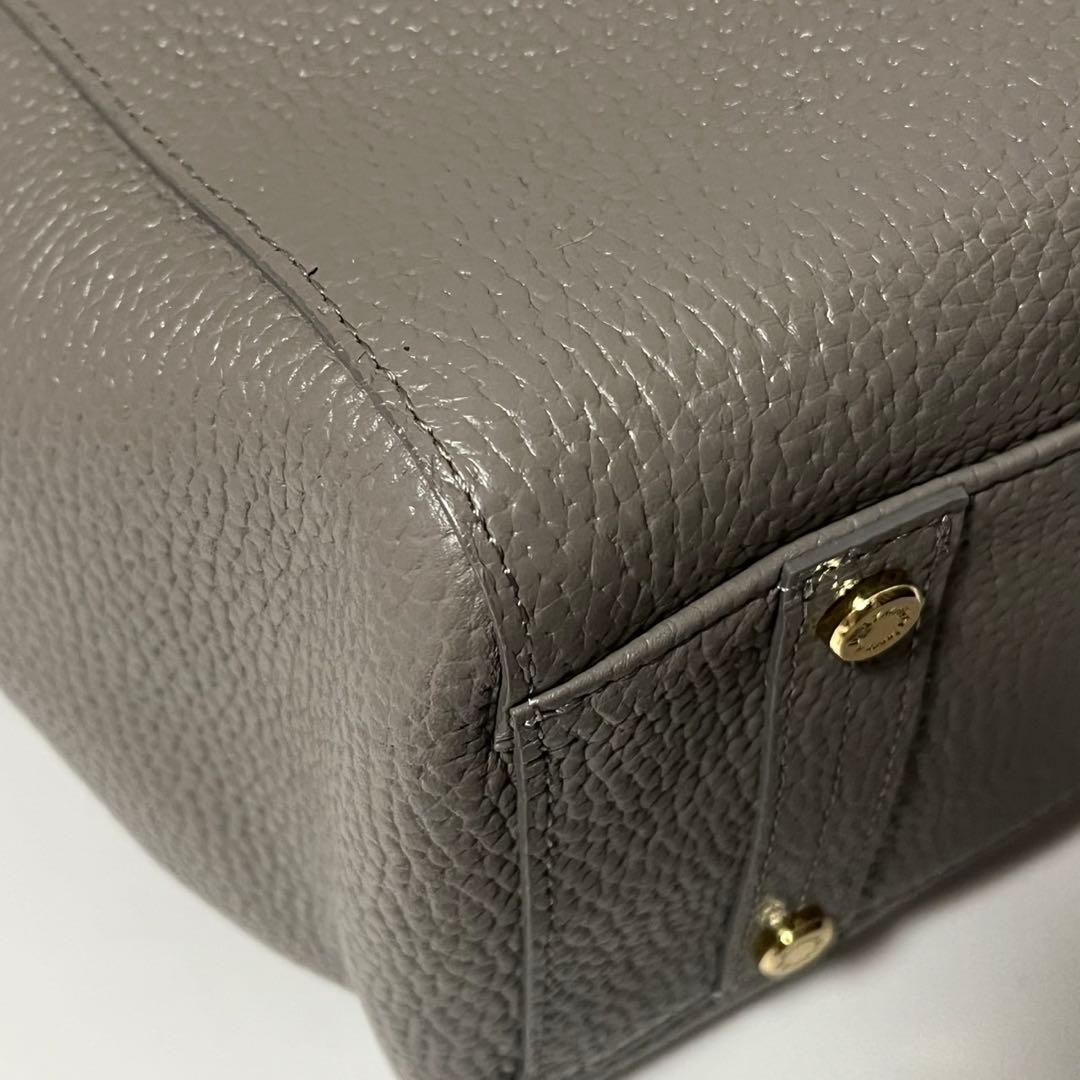 ✨未使用保管品✨　ADMJ 　ハンドバッグ　レザー　グレー　エンブレム