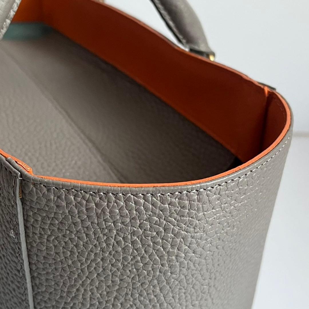 ✨未使用保管品✨　ADMJ 　ハンドバッグ　レザー　グレー　エンブレム