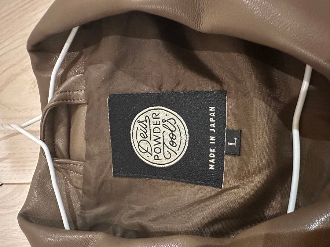 Deus デウス ブラウン フェイクレザー ジャケット L