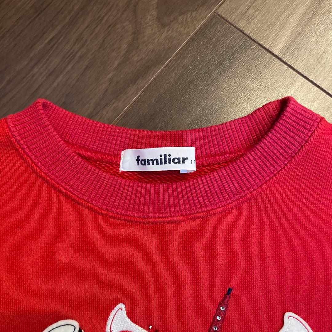 ファミリア　楽器　トレーナー　赤　110㎝