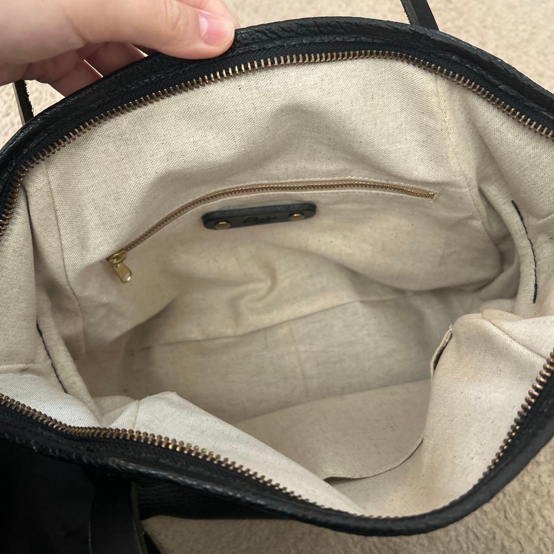 Ense アンサ　ジッパー付き レザー トートバッグ ミニ