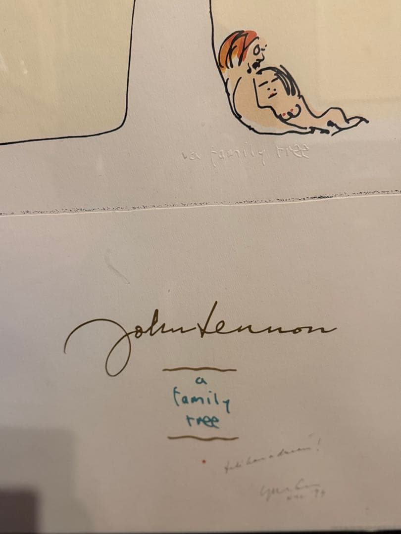 お値下げ ジョン・レノン a Family Tree オノヨーコ サイン入り希少