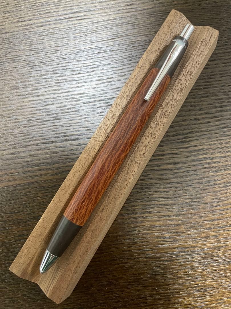 野原工芸 斑紋黒染色 シーオーク SANZ銀クリップ 固定式口金付属