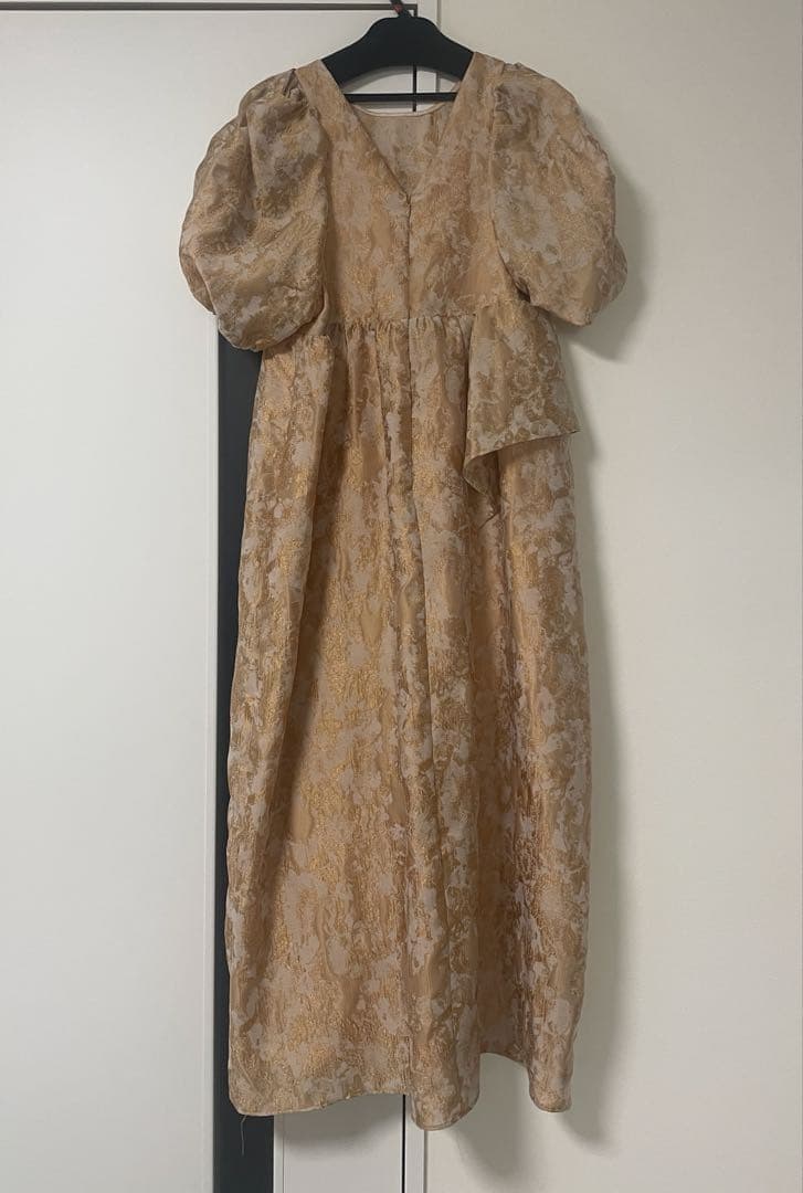 オケージョン】Dou Dou web限定ジャガードドレス ベージュ