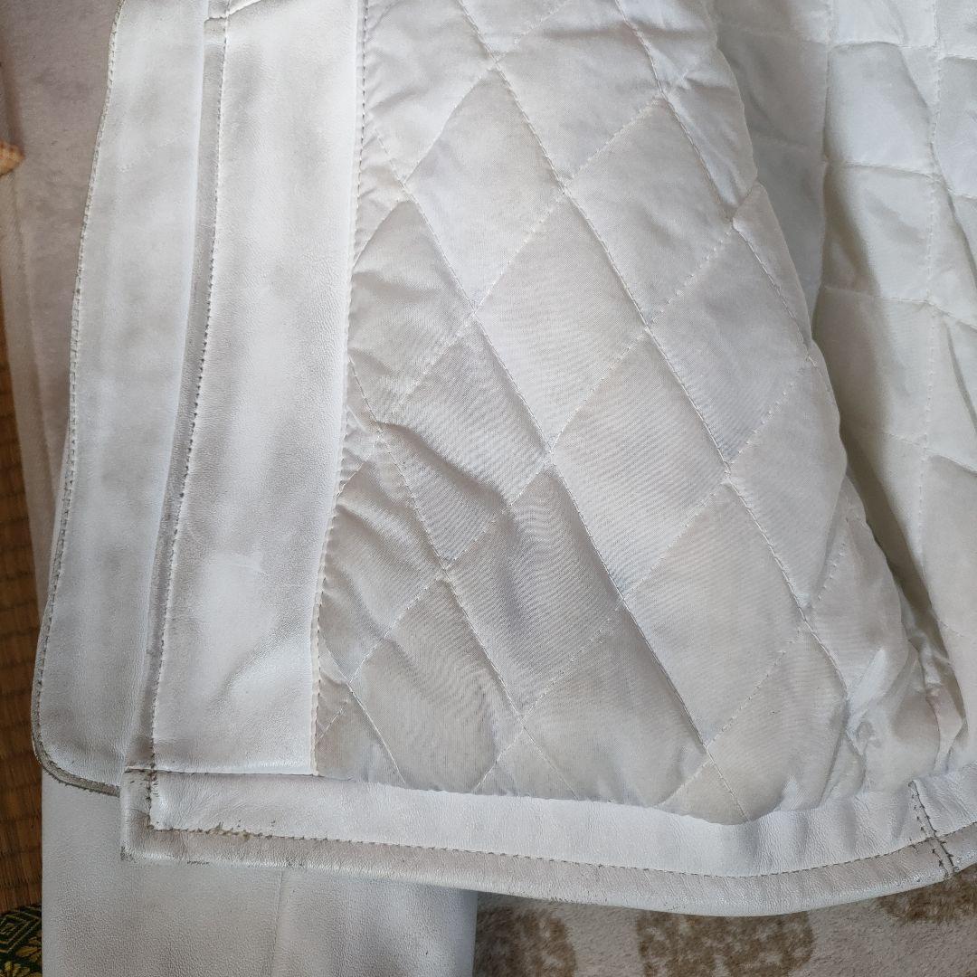 ホワイト シングルライダースジャケット フリーダム ヴィンテージ 38