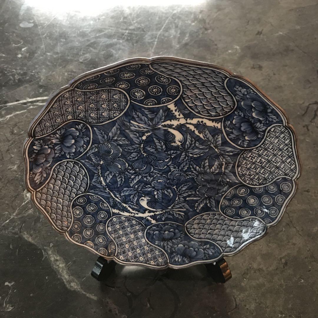 清水焼平安壱楽 祥瑞花鳥大皿 京焼・清水焼 山本壹楽(壹楽窯)