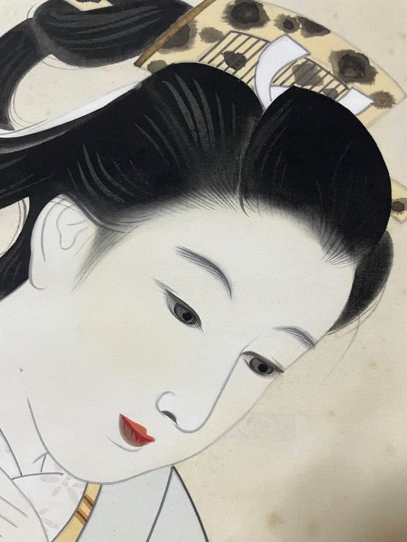 中村貞以 日本画 原画 約F8 絹本 貴重 真作保証 1点もの