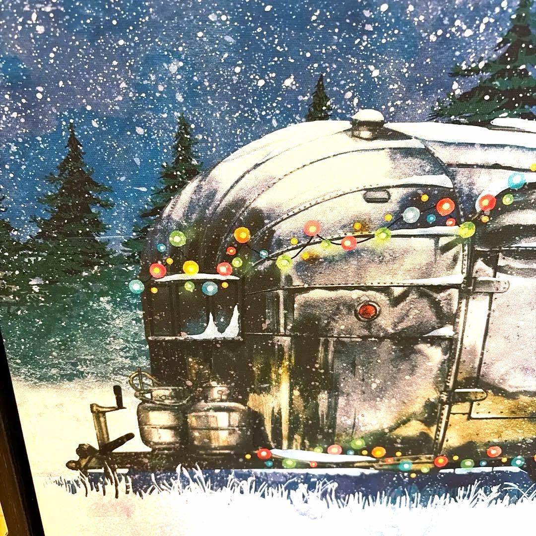 アメリカで購入】ライトが光るクリスマスのトレーラーアートボード