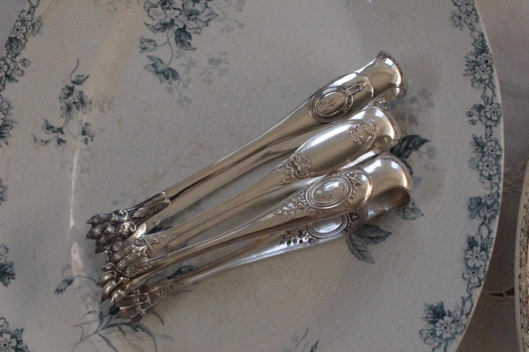 C】シルバーコーティングのトング/野獣の足・フランスアンティーク